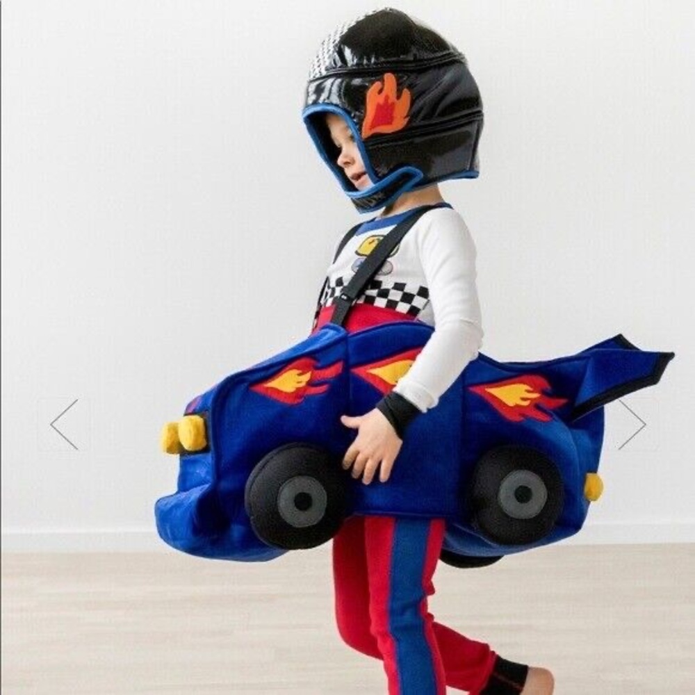HANNA ANDERSSON O/S 3D RACE CAR RACECAR DRIVER COSTUME WITH HELMET